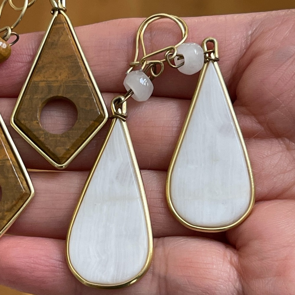 2 pairs of calcite marble drop earrings - Picture 6 of 6